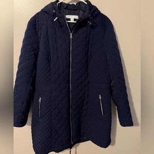 New York & Company Quilted Puffer Jacket - Navy